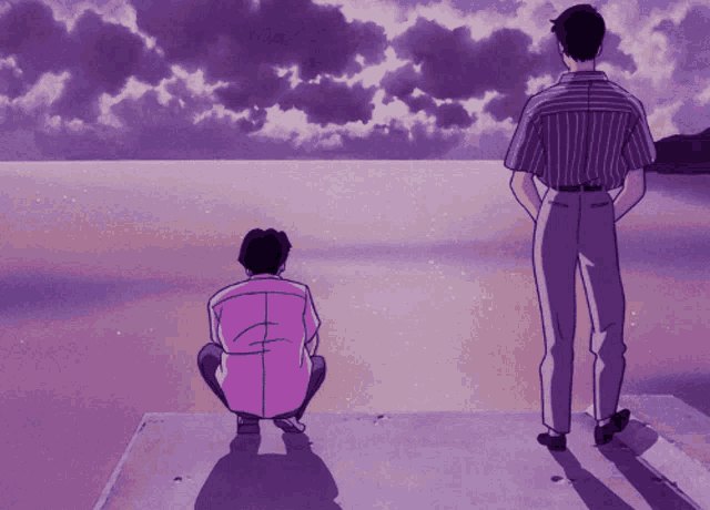 Anime Men by the Purple Sea