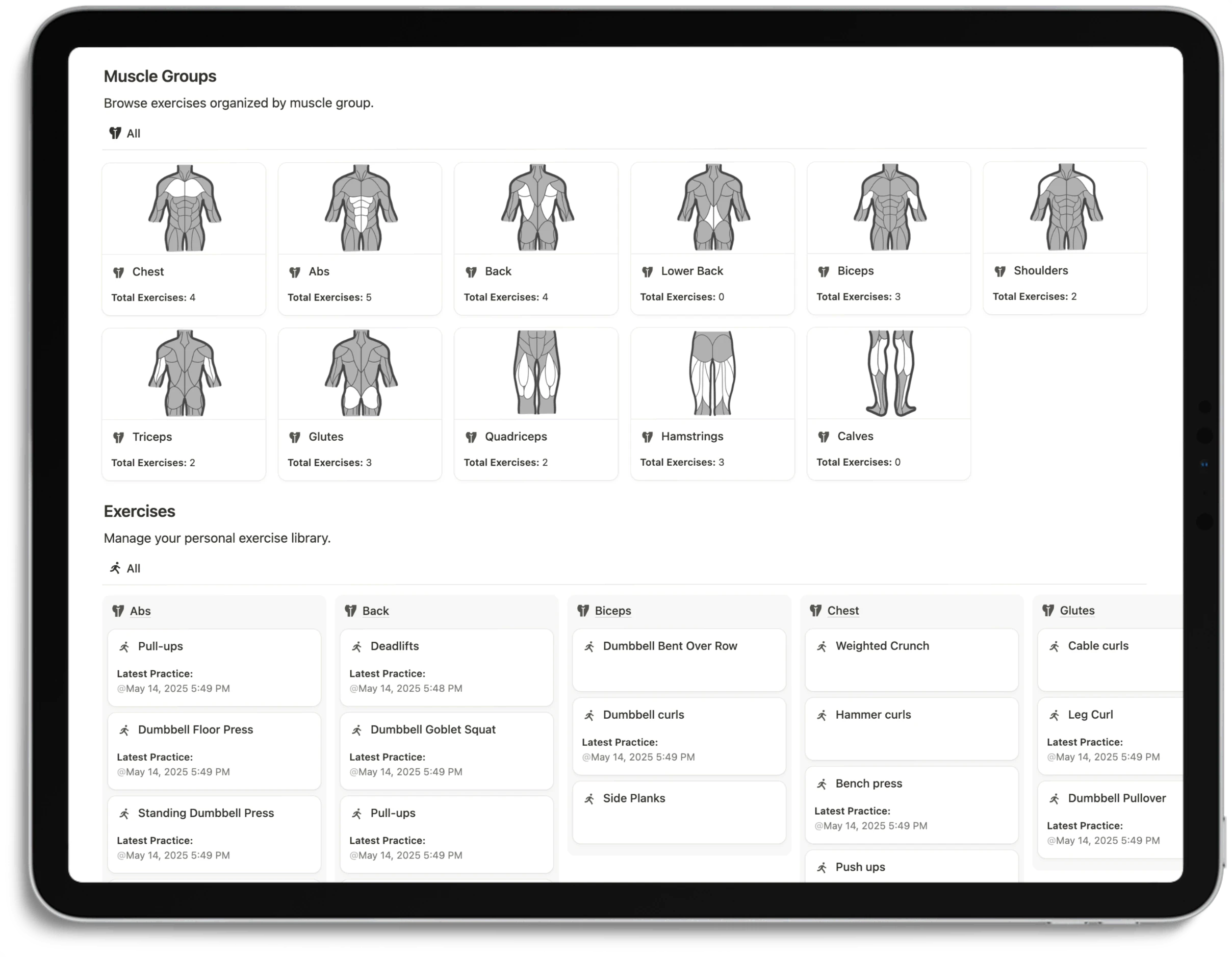 Notion Workout Tracker - Feature Exercise