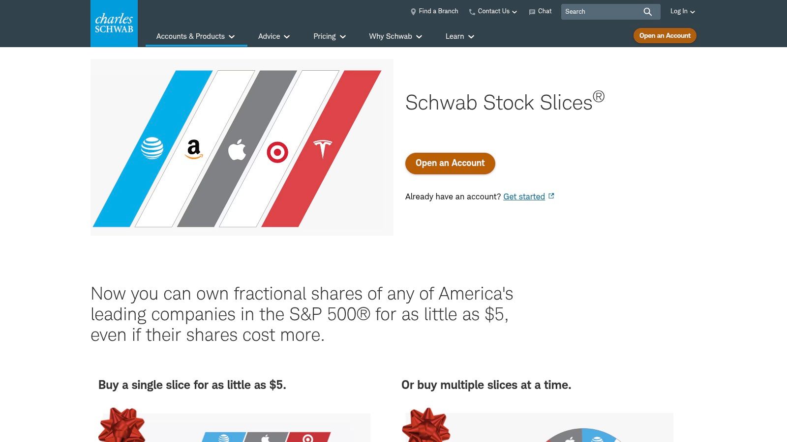 Charles Schwab 'Stock Slices'