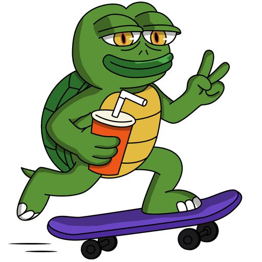 illustration of a dollar shaped character on a skateboard