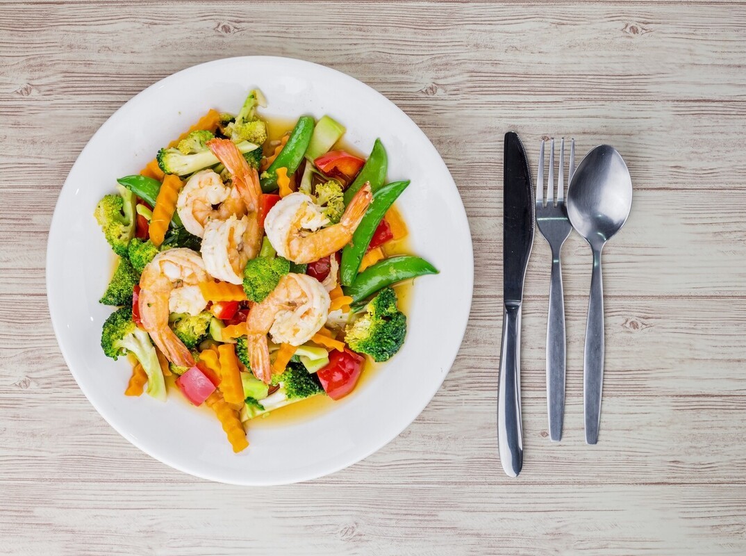 shrimp with vegetables to eat for weight loss instead of taking an Epsom salt bath for detox and weight