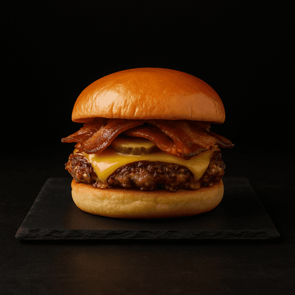 burger with cheese and lettuce