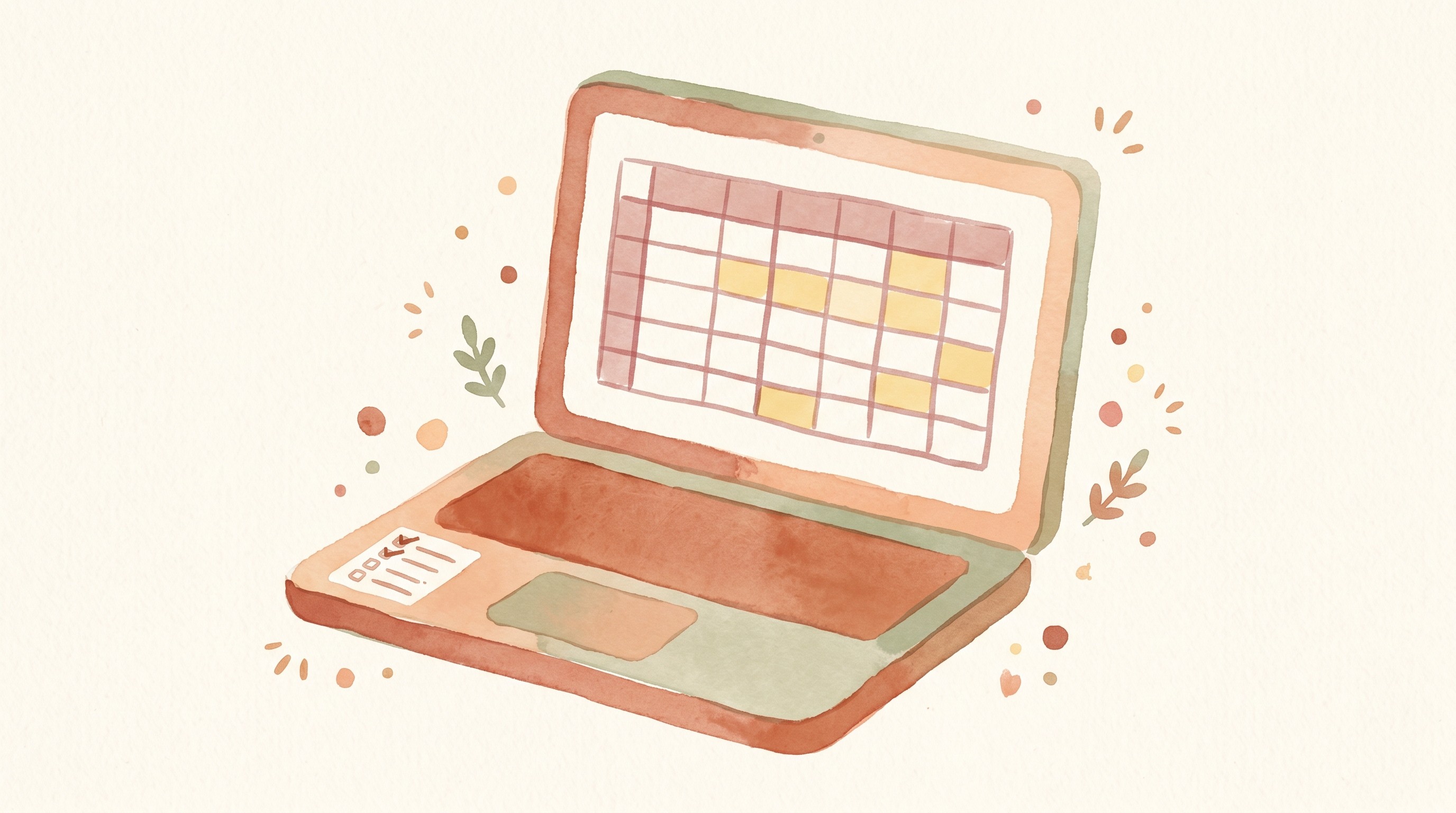 Laptop with research checklist