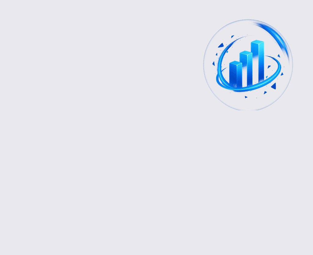 Finance Management and reporting 3D image in small size.