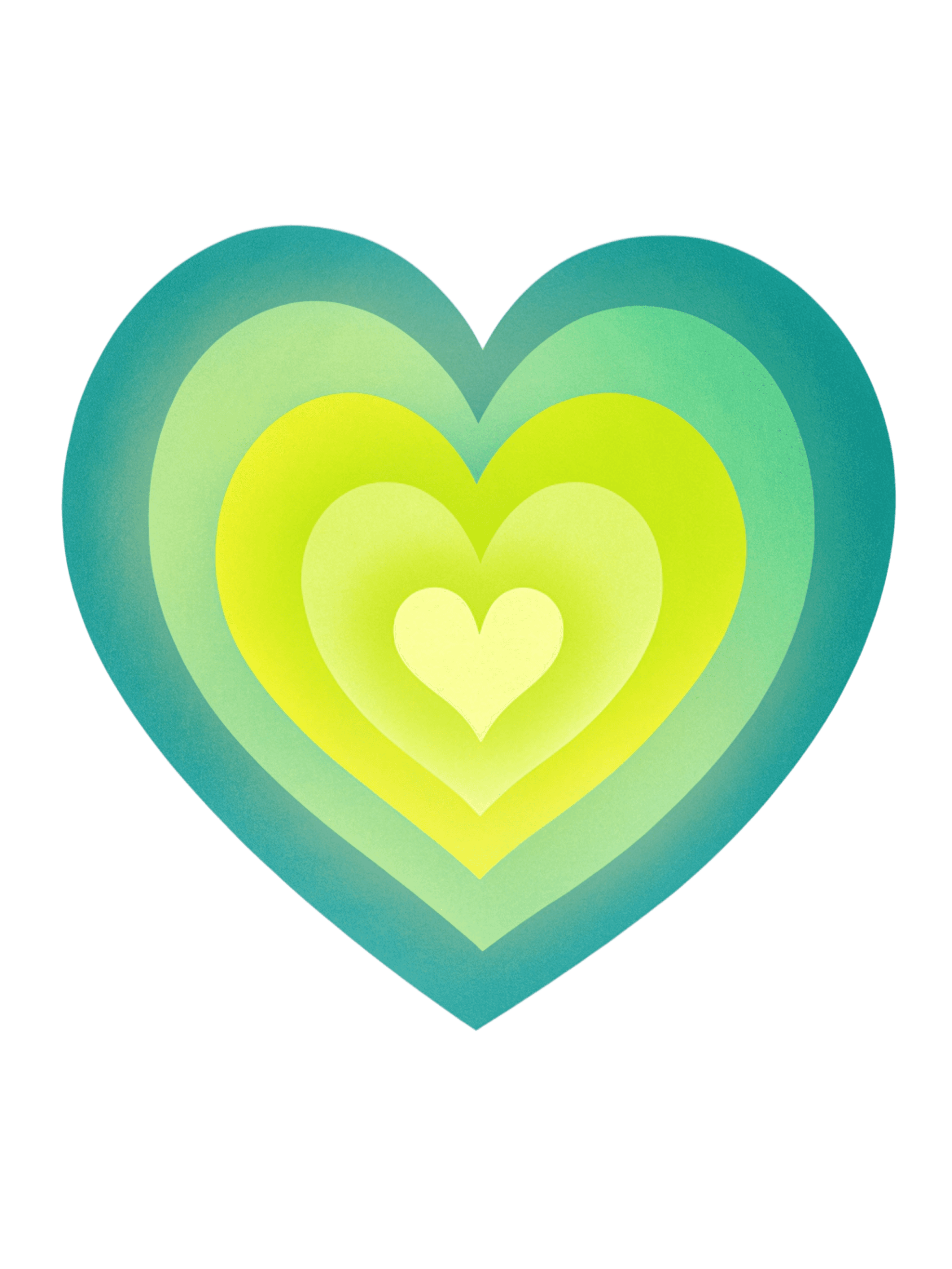 a illustration of a layered green love heart