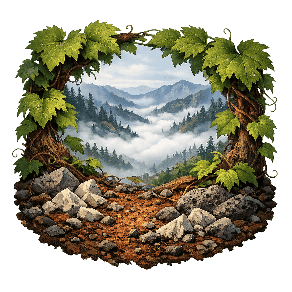 Detailed graphic of the Diamond Mountain District wine region.