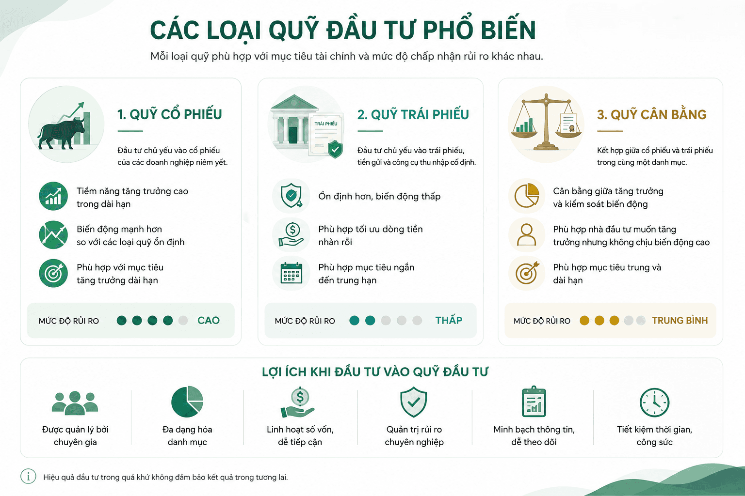 Infographic_Hình minh họa các loại quỹ đầu tư phổ biến