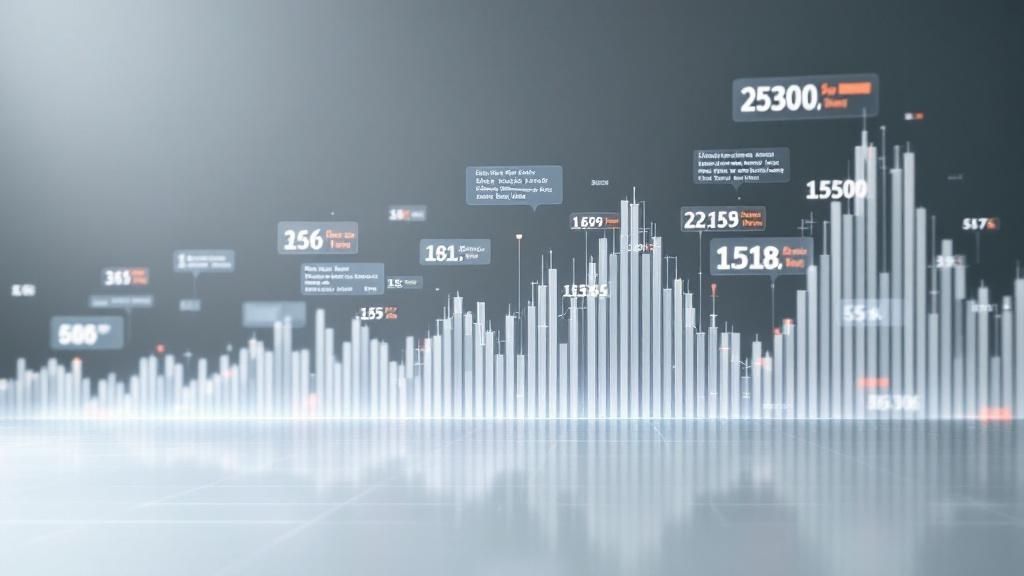 A futuristic digital display showing complex financial charts and data points, symbolizing algorithmic trading.
