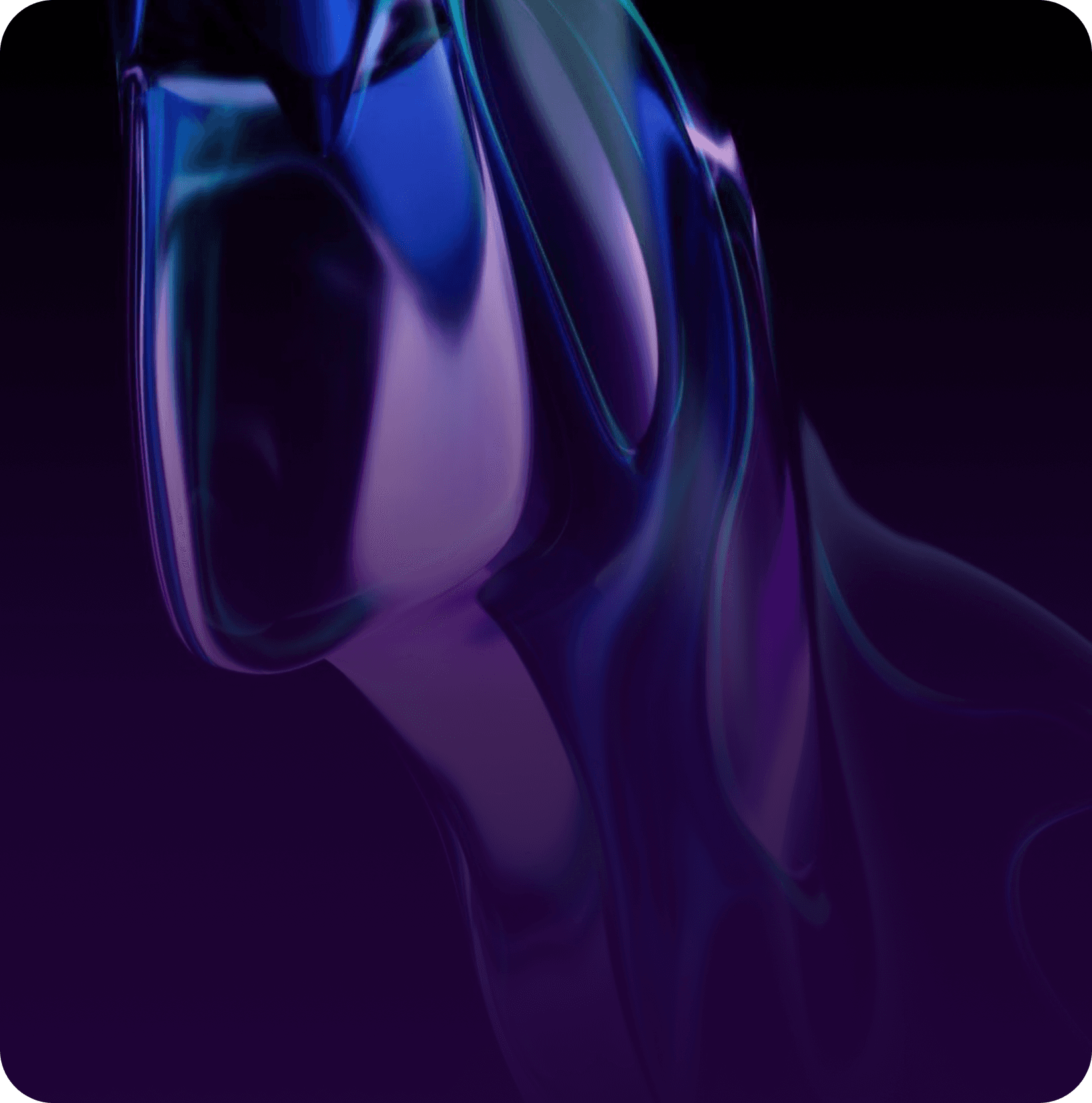 Abstract design featuring purple and blue swirls on a black background, creating a vibrant and dynamic visual effect.