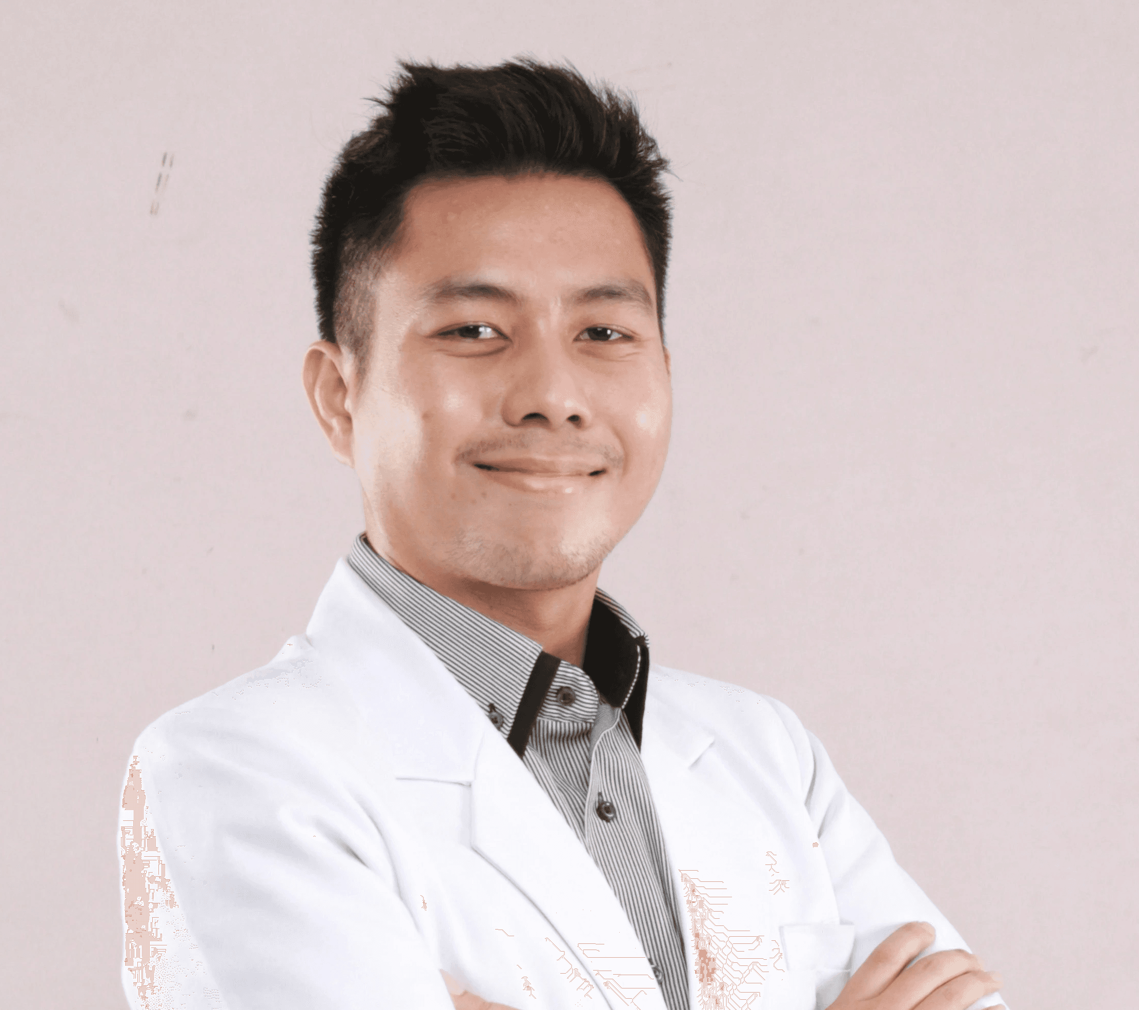 a man in a white shirt and tie posing for a picture