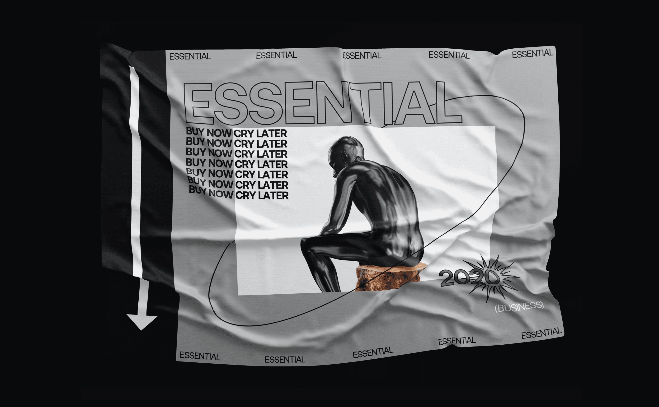 a flag of the "Essential Bussines" brand elemnts