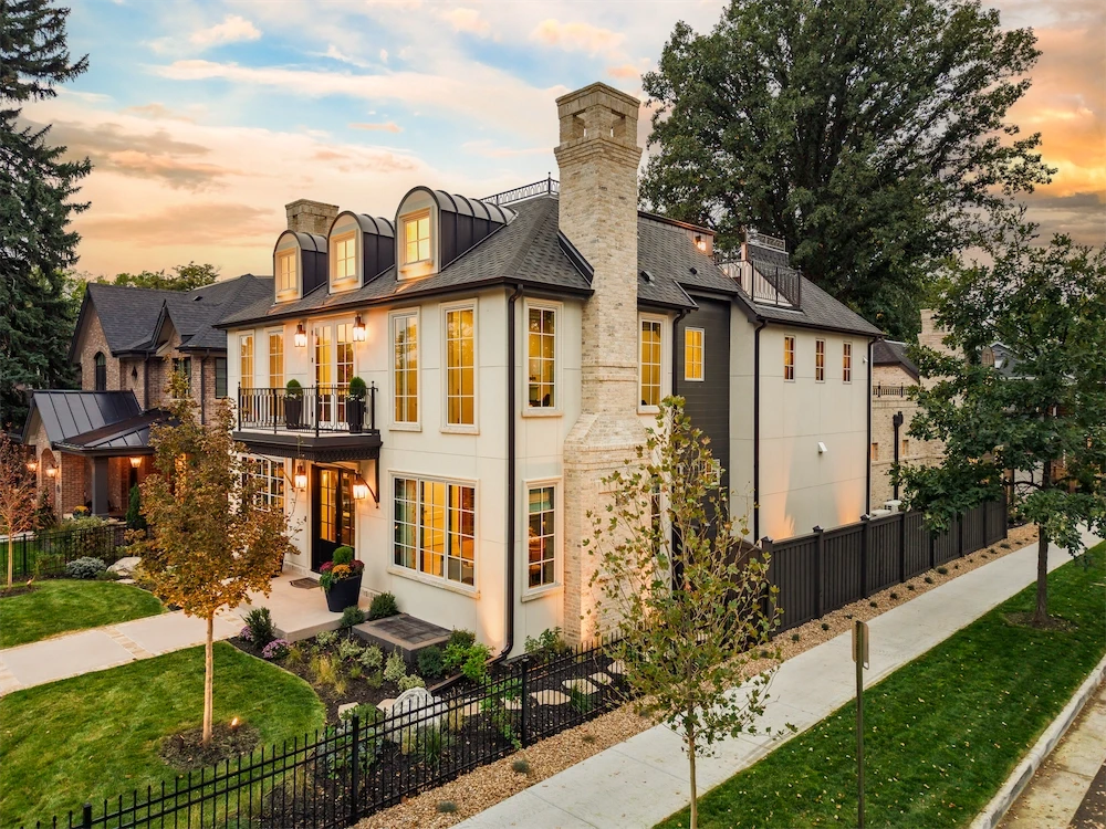 Chef’s kitchen and open living space at 1408 Cliffbrook Drive