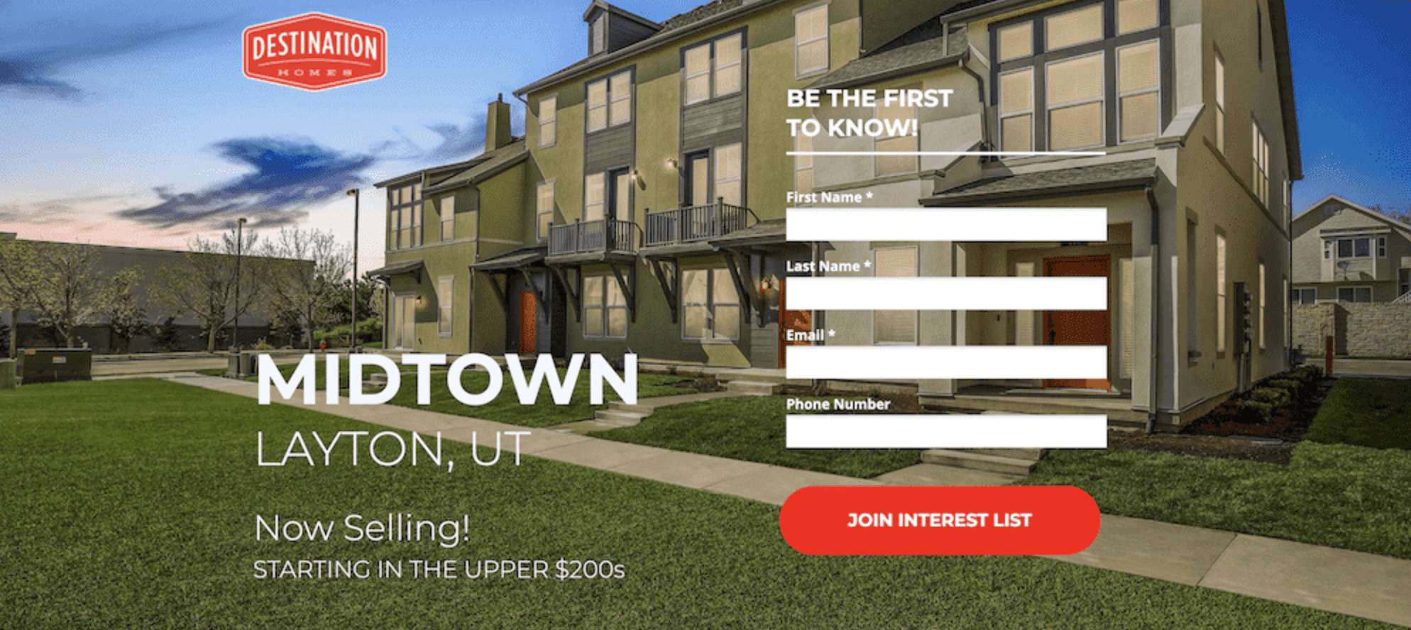real estate landing page example