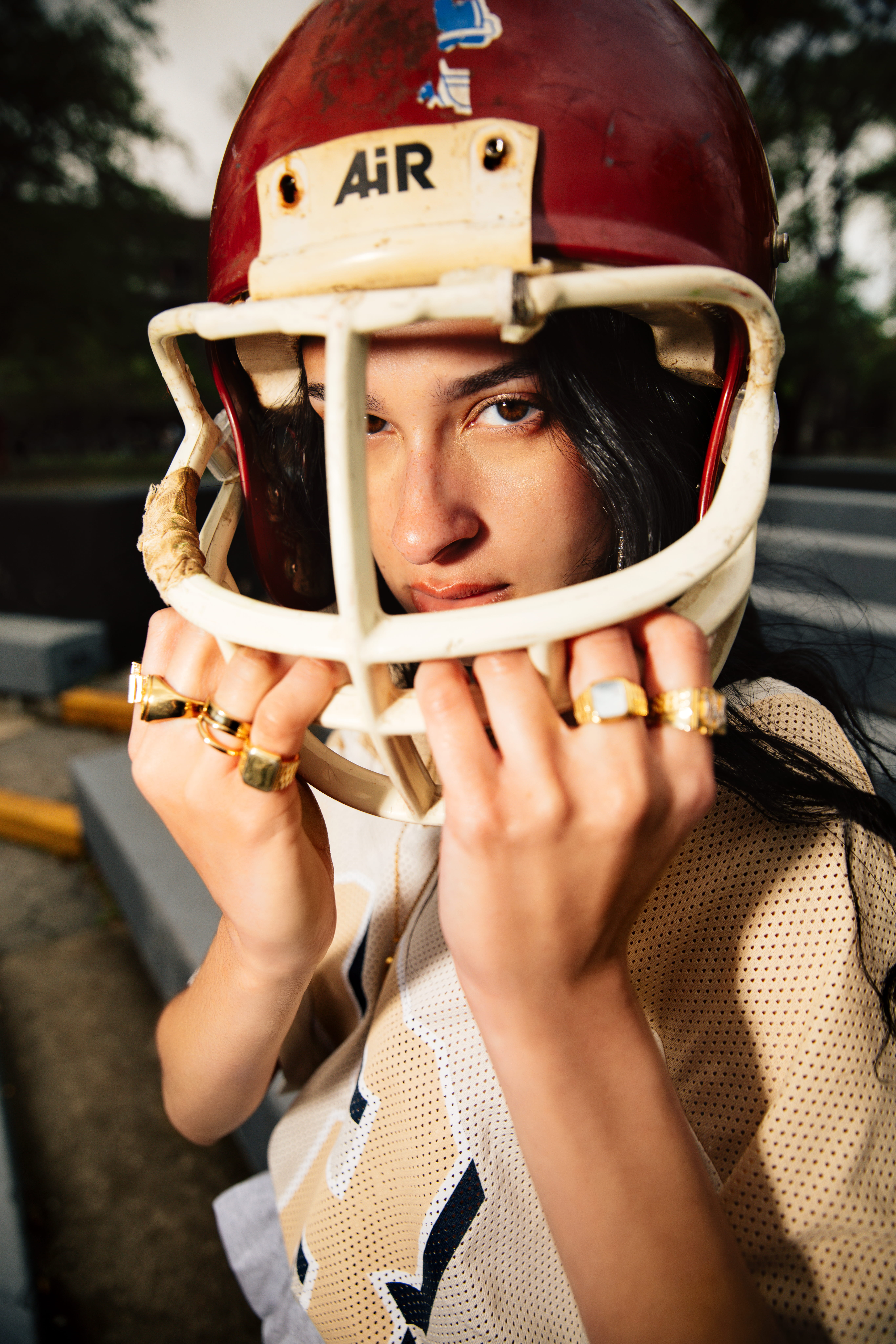 Snow-capped mountains viewed through a car window.
