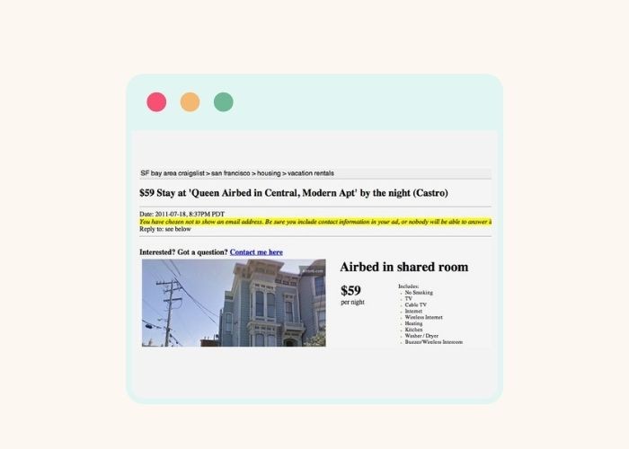 Airbnb -Famous growth hacking examples 