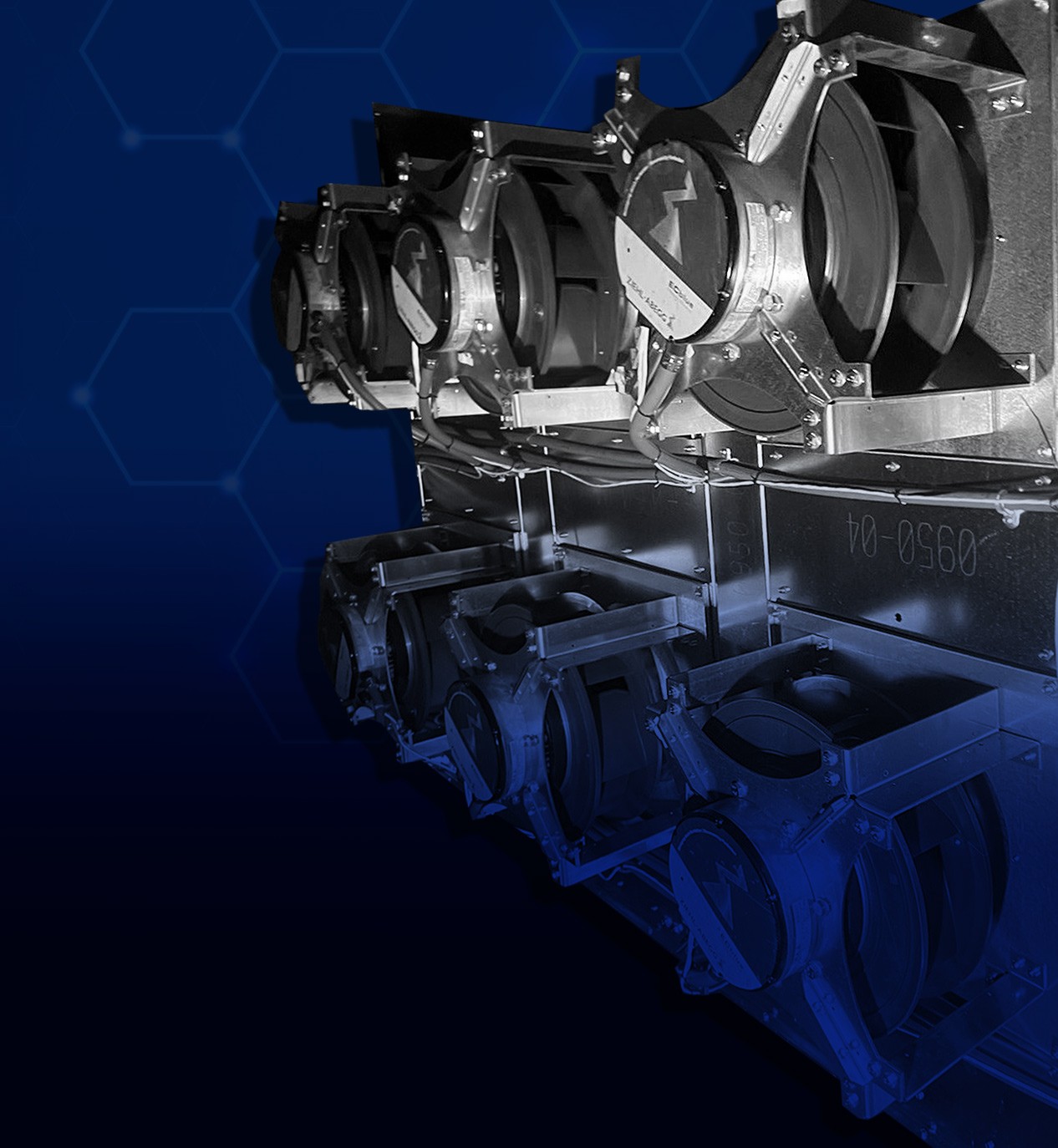 EC fan array retrofit inside an air handling unit for improved efficiency and redundancy