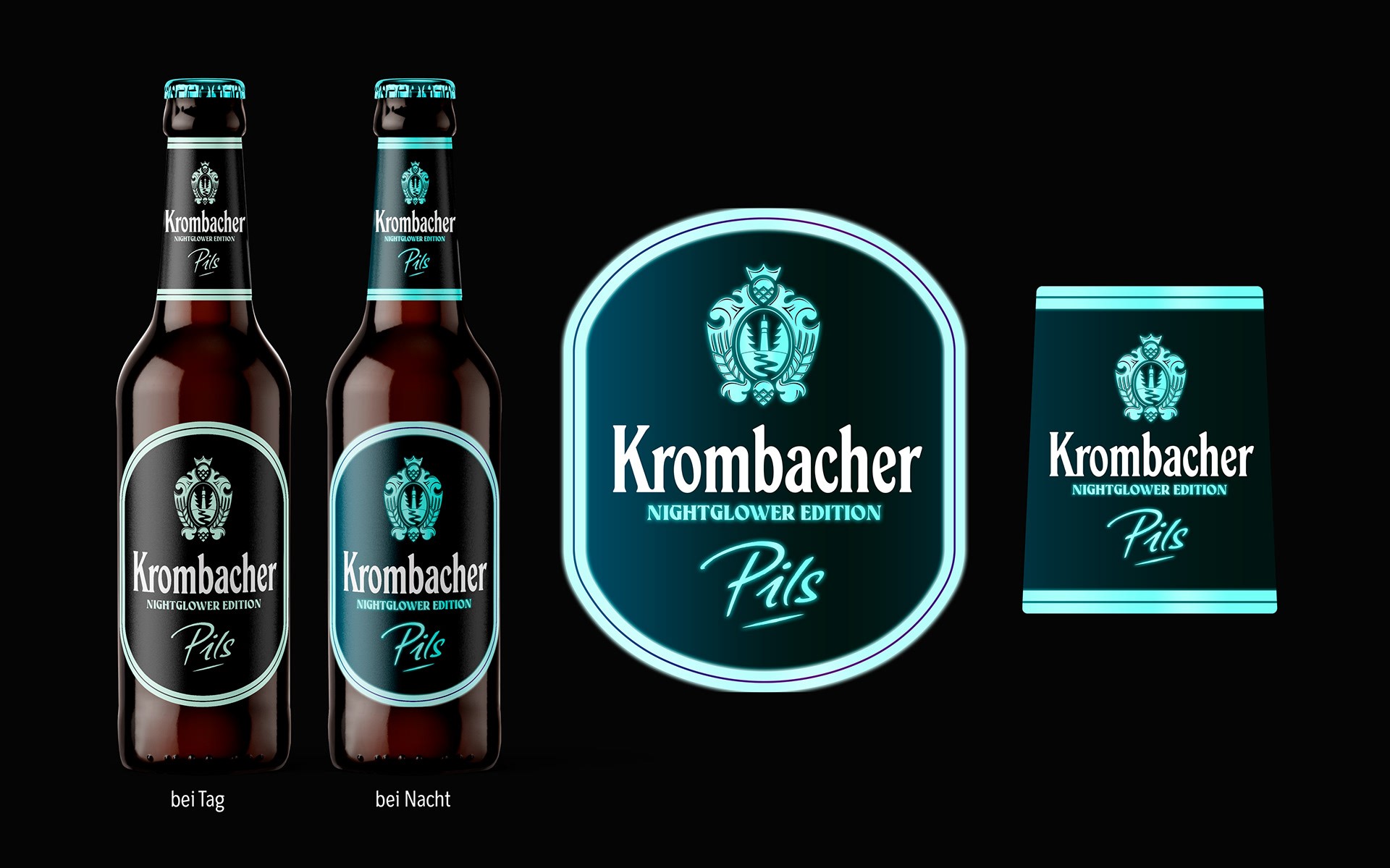 Labeldesign für die Krombacher Nightlife Edition – reduziert, laut und bewusst anders gedacht.