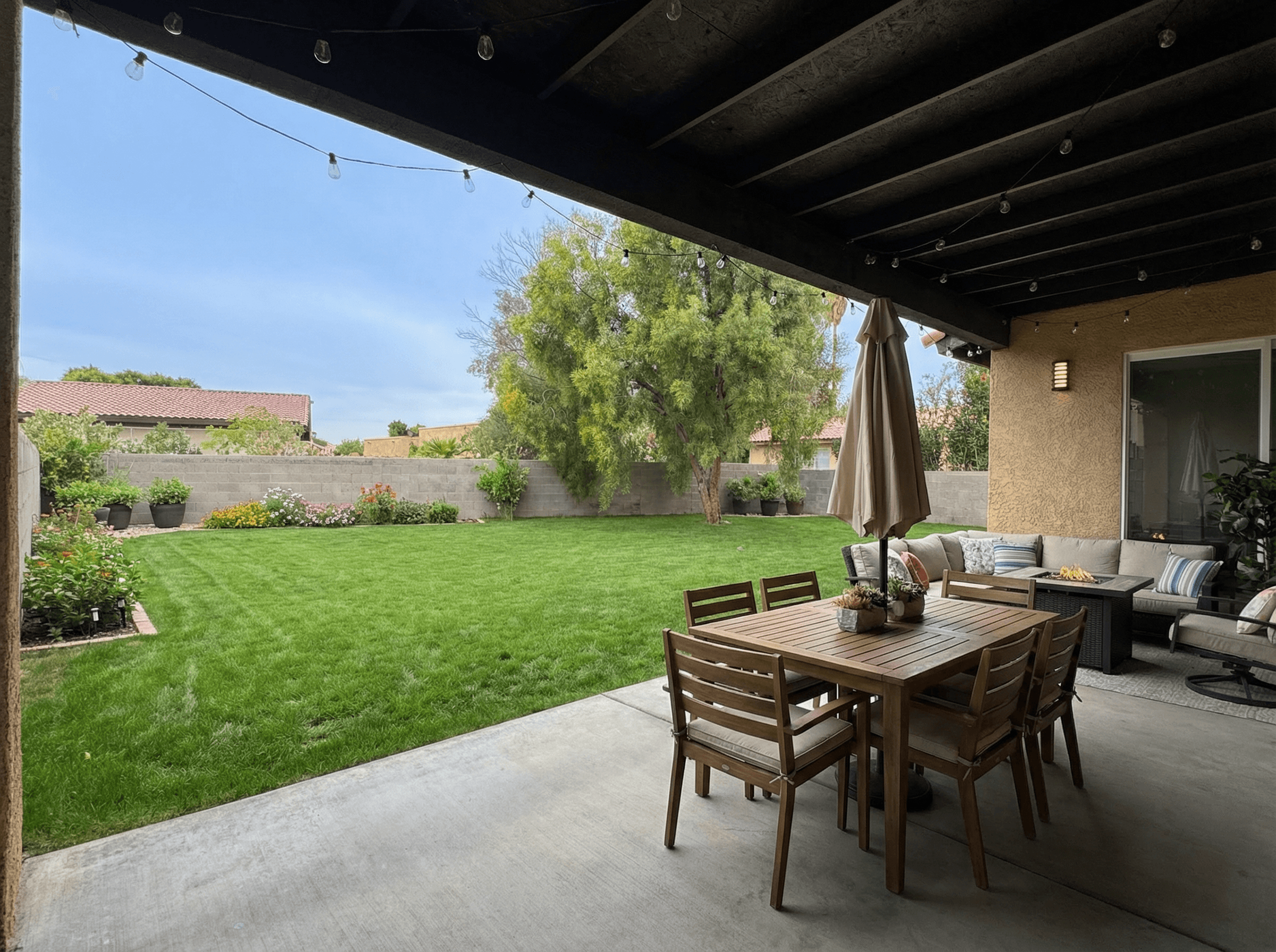 virtual staging of a backyard