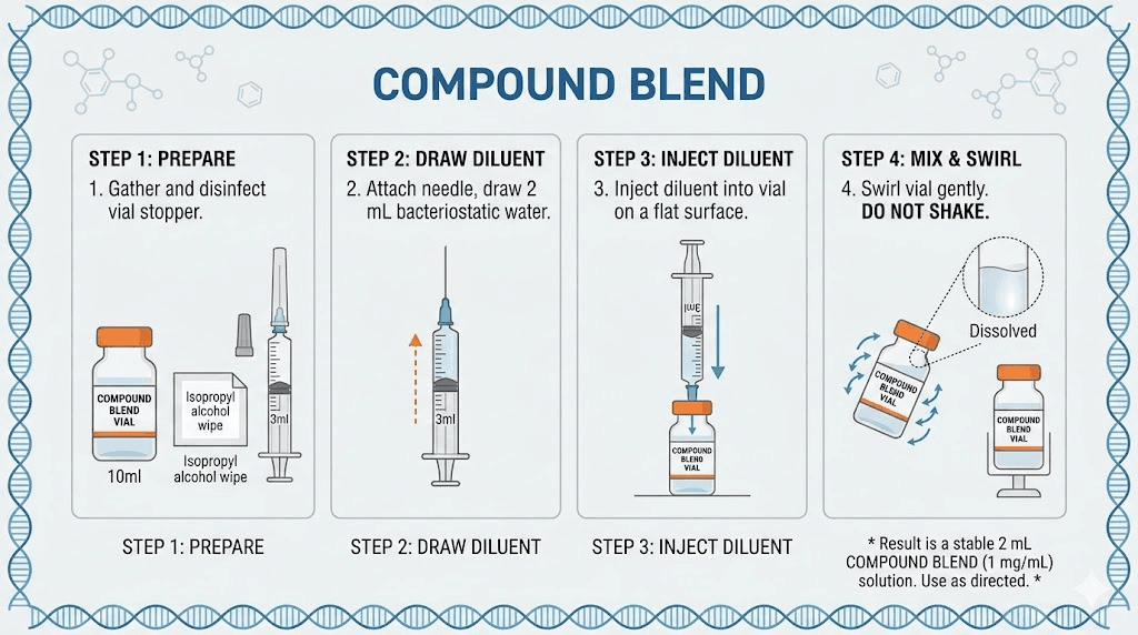 How to reconstitute tirzepatide levocarnitine blend step by step