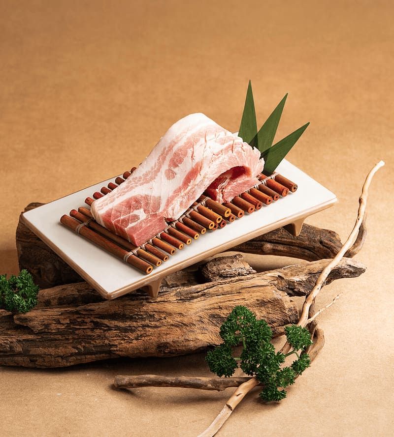 Raw pork cut restaurant photography by Lefty Studio