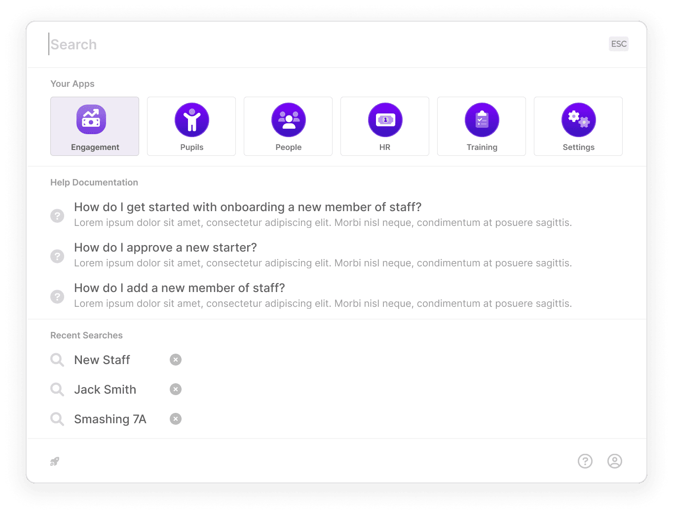 Design for the super search command palette concept