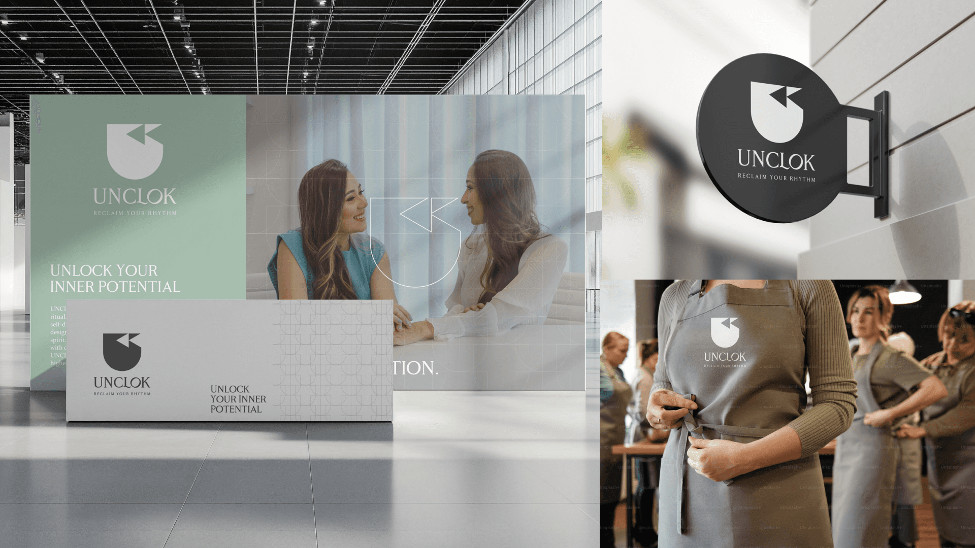 Brand identity design for Unclok wellness center — Penguincil Design