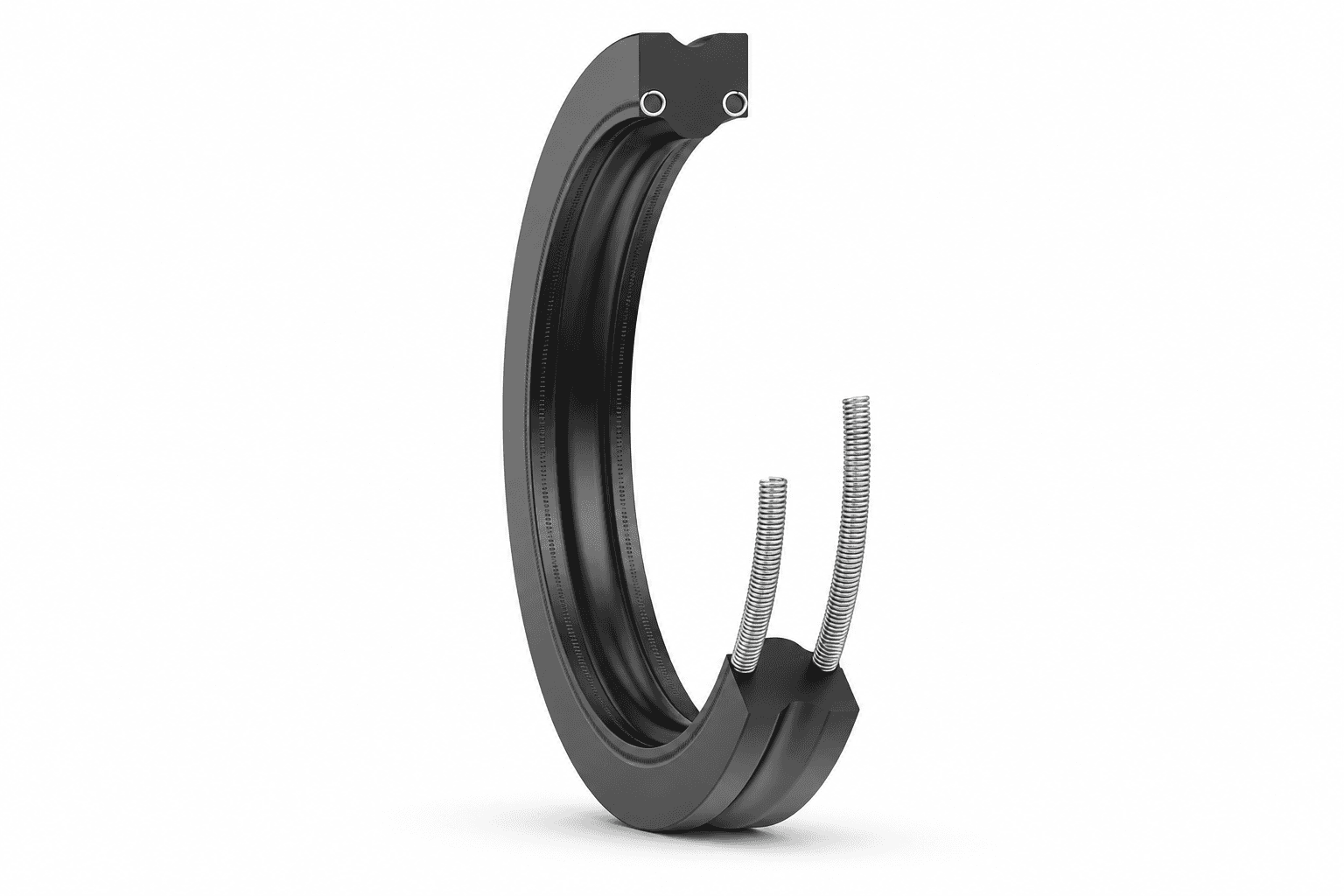 Black FS-seal with two molded-in coil springs, shown in cutaway