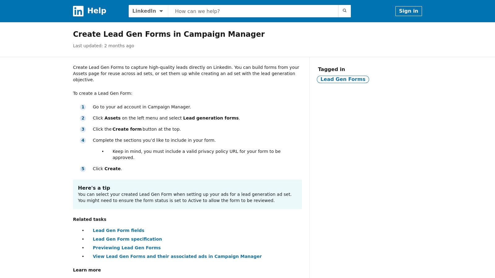 LinkedIn Ads (Lead Gen Forms)