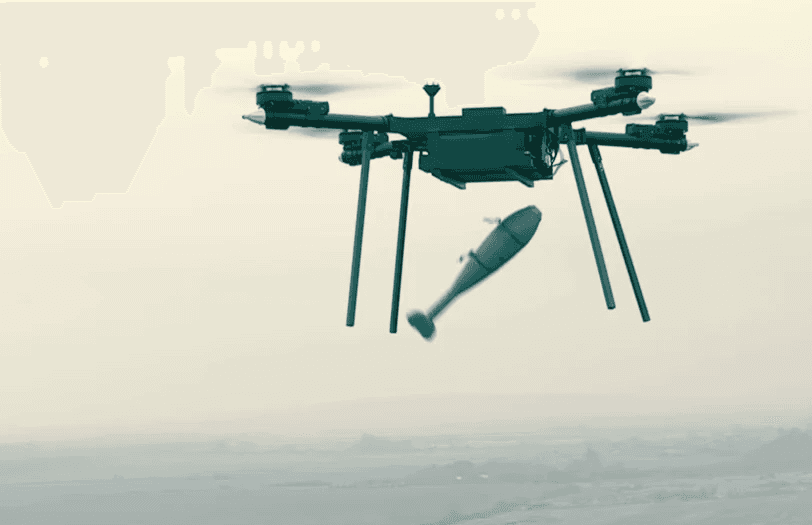 Gurzus heavy shot drone in the air