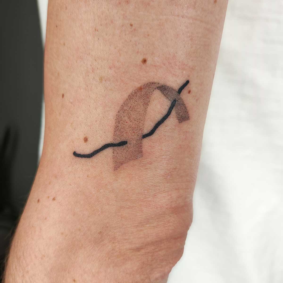 abstract shapes and lines tattoo