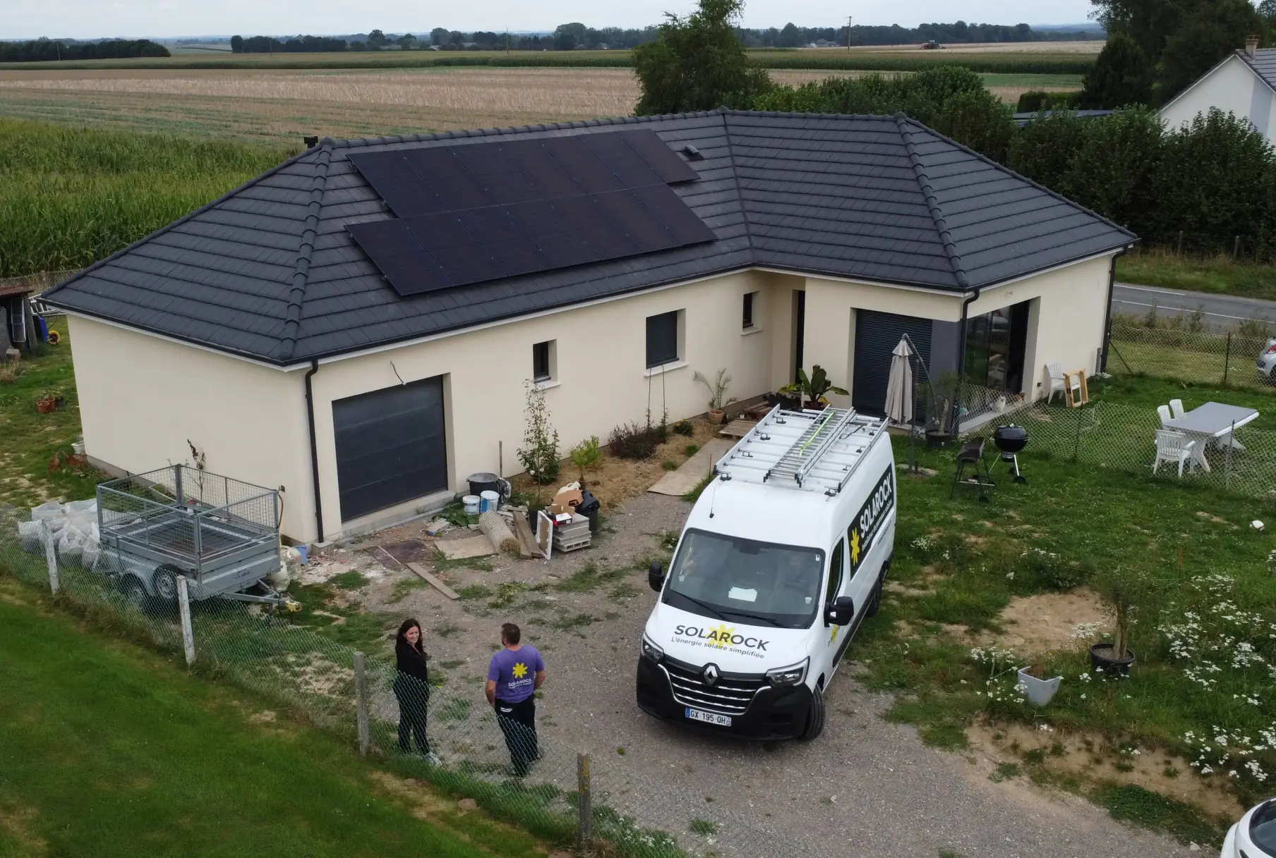 Photo d'une maison à Rouen où des panneaux solaires ont été installés par Solarock