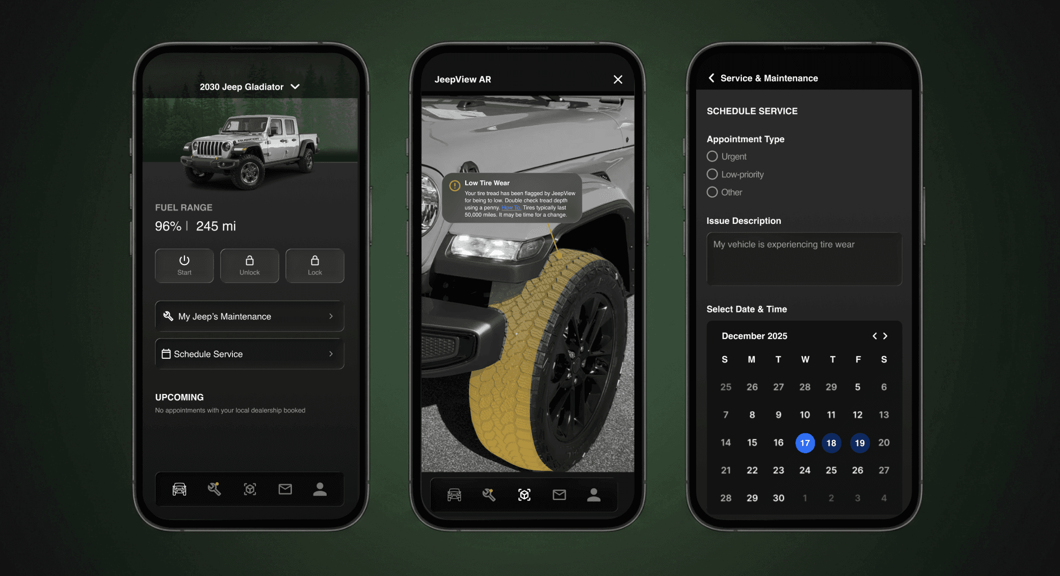 JeepView companion app scheduling