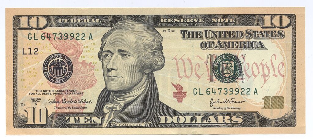 $10 bill Alexander Hamilton