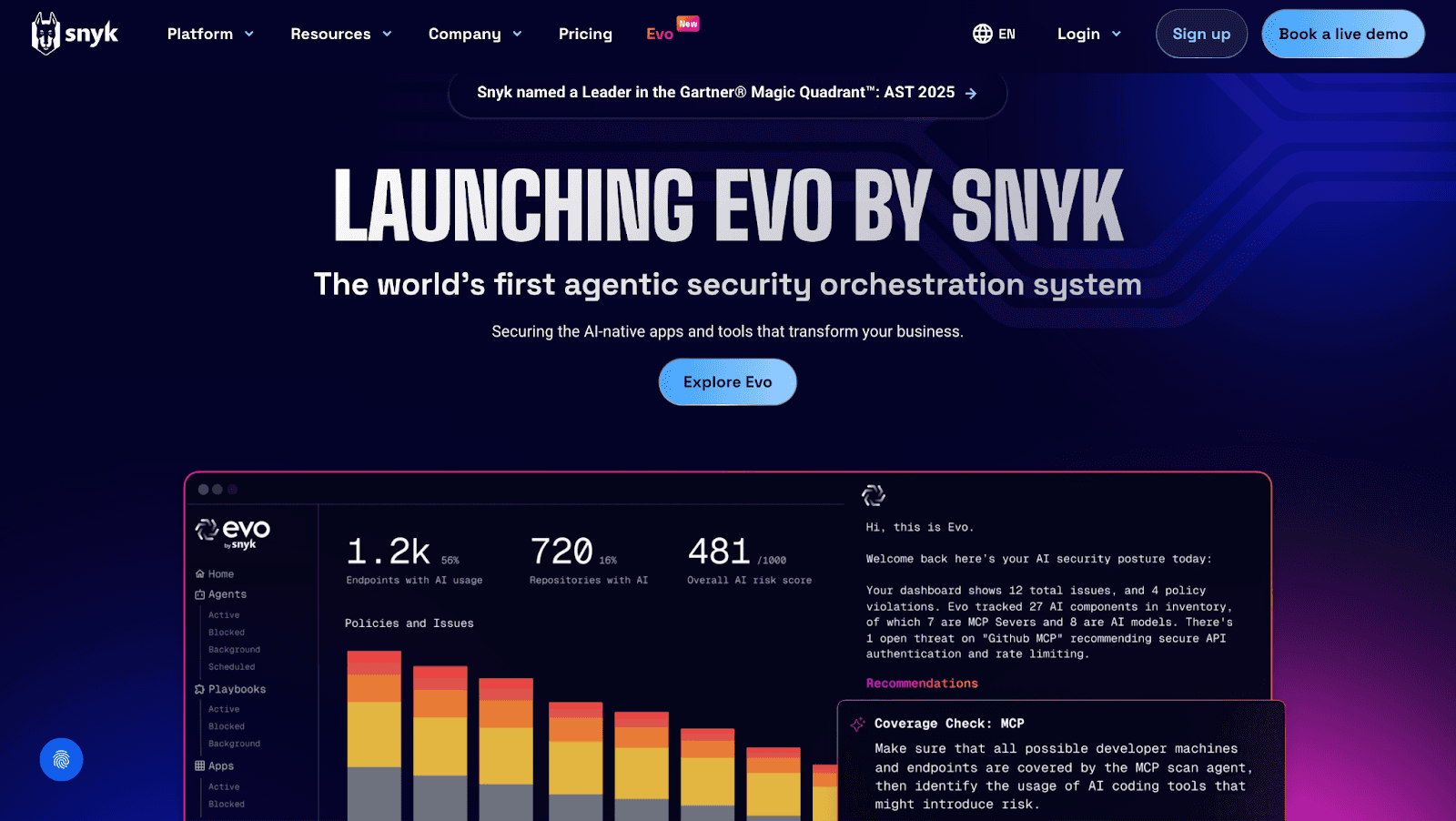 Snyk is a developer-first security platform, built around deep open-source dependency intelligence.