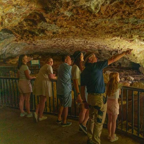 Guide with guests at Natural Bridge