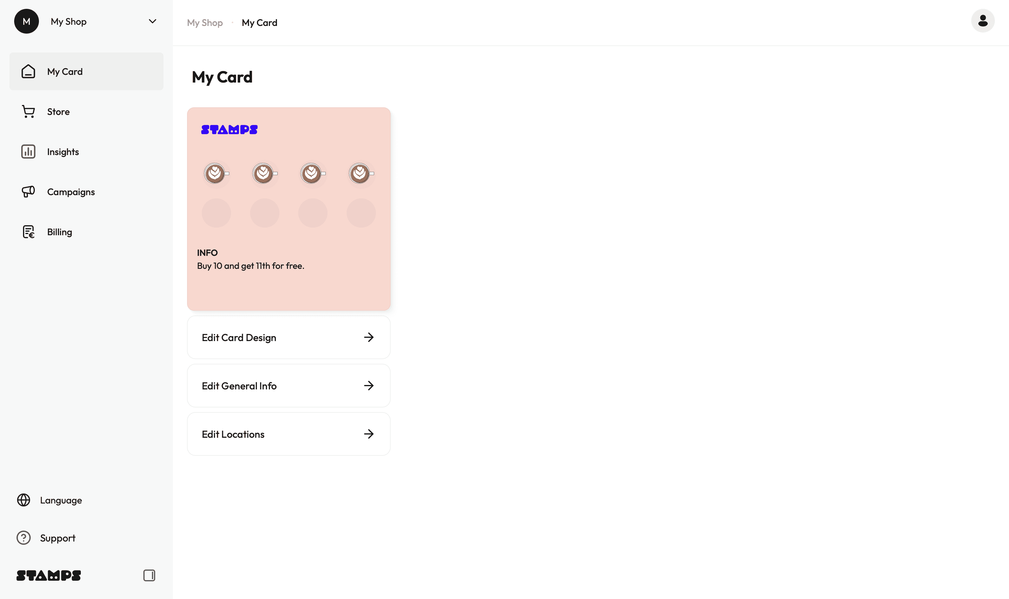 Stamp card