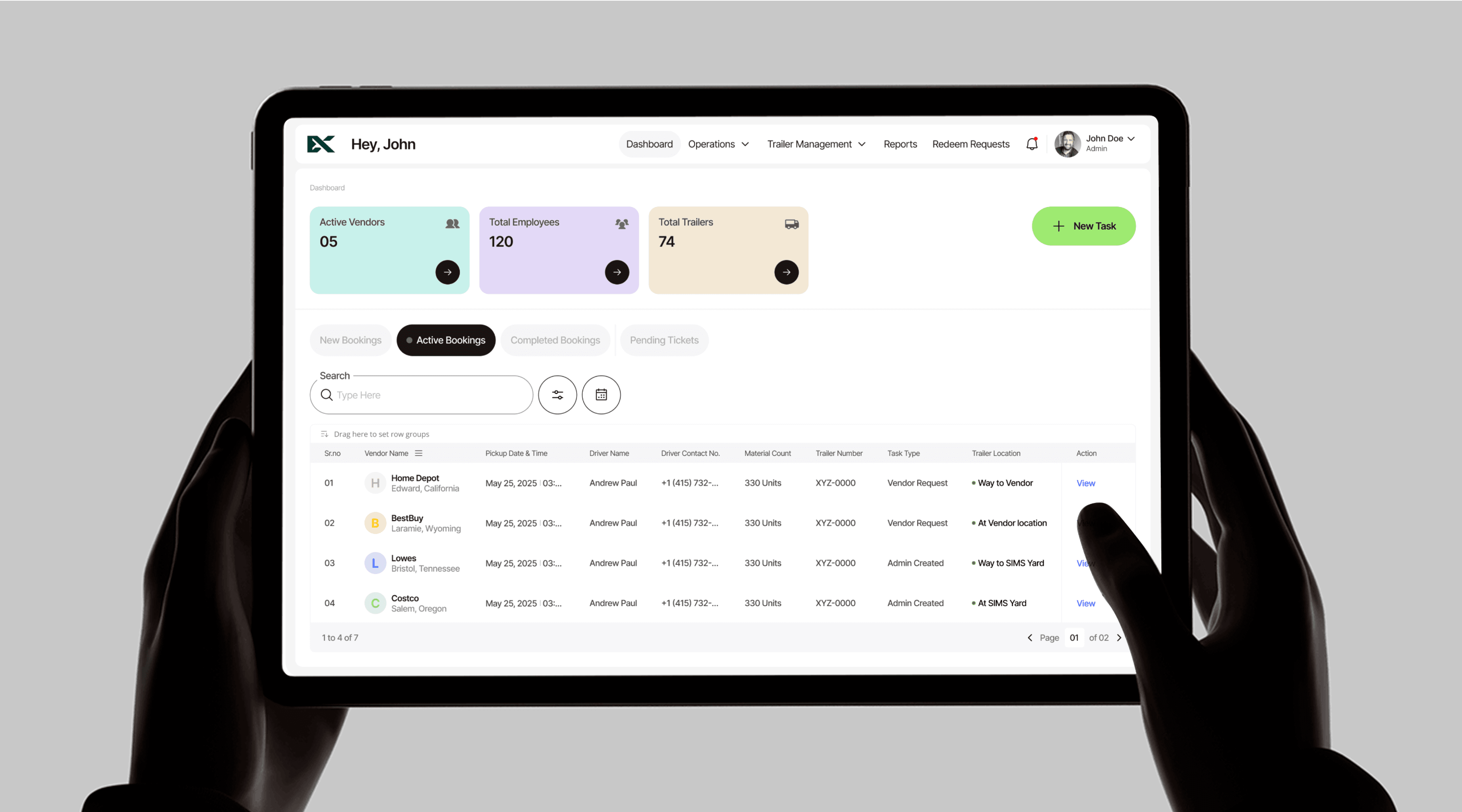 Ecologix SaaS UX dashboard mockup showing appliance recycling logistics overview by Butterr Design