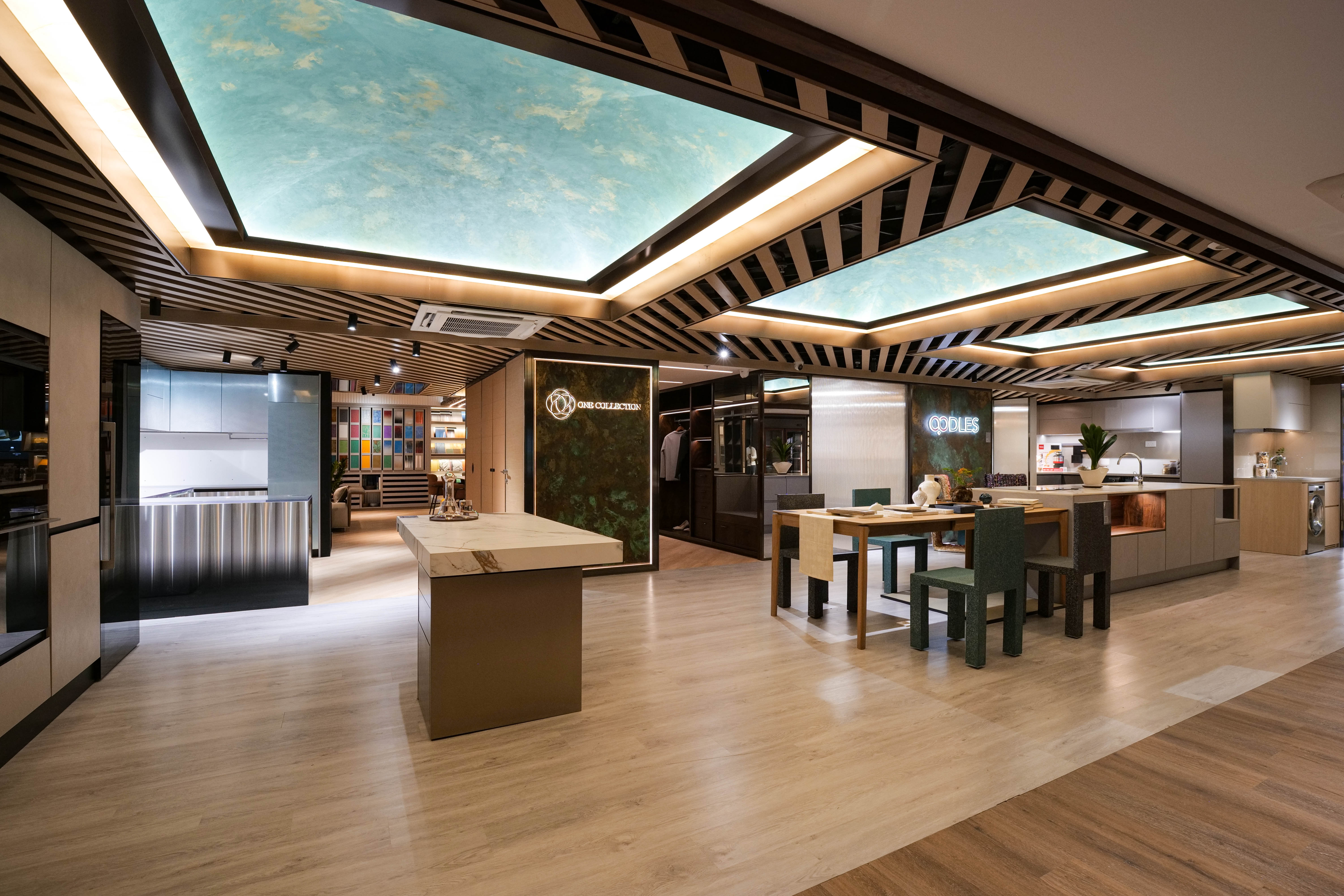 A modern living room with a large window