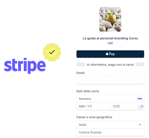 Pagamenti sicuri con Stripe.