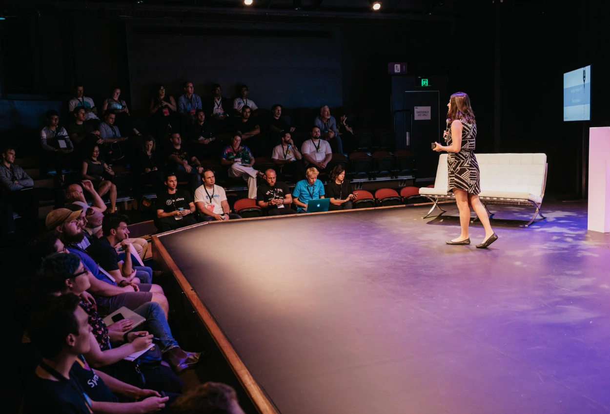 Conference speeches at the Underground Theatre at the Brisbane Powerhouse