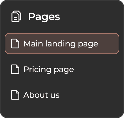 The page selector in a simplified mockup of the Revisr platform in the hero section