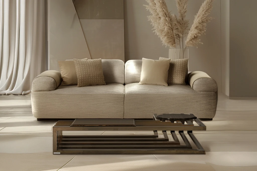 living room in a minimalistic elegant villa