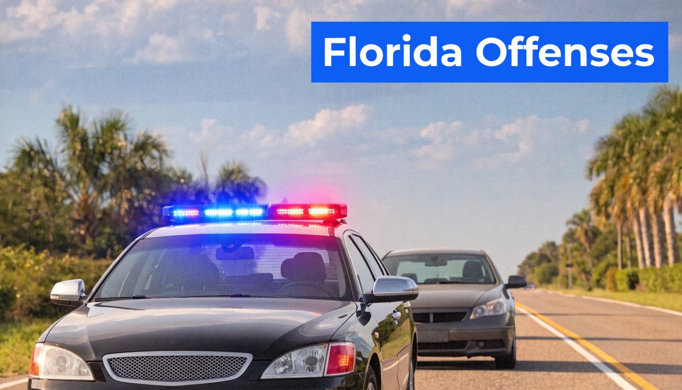 A police cruiser pulling over a civilian vehicle on a road during a traffic stop.