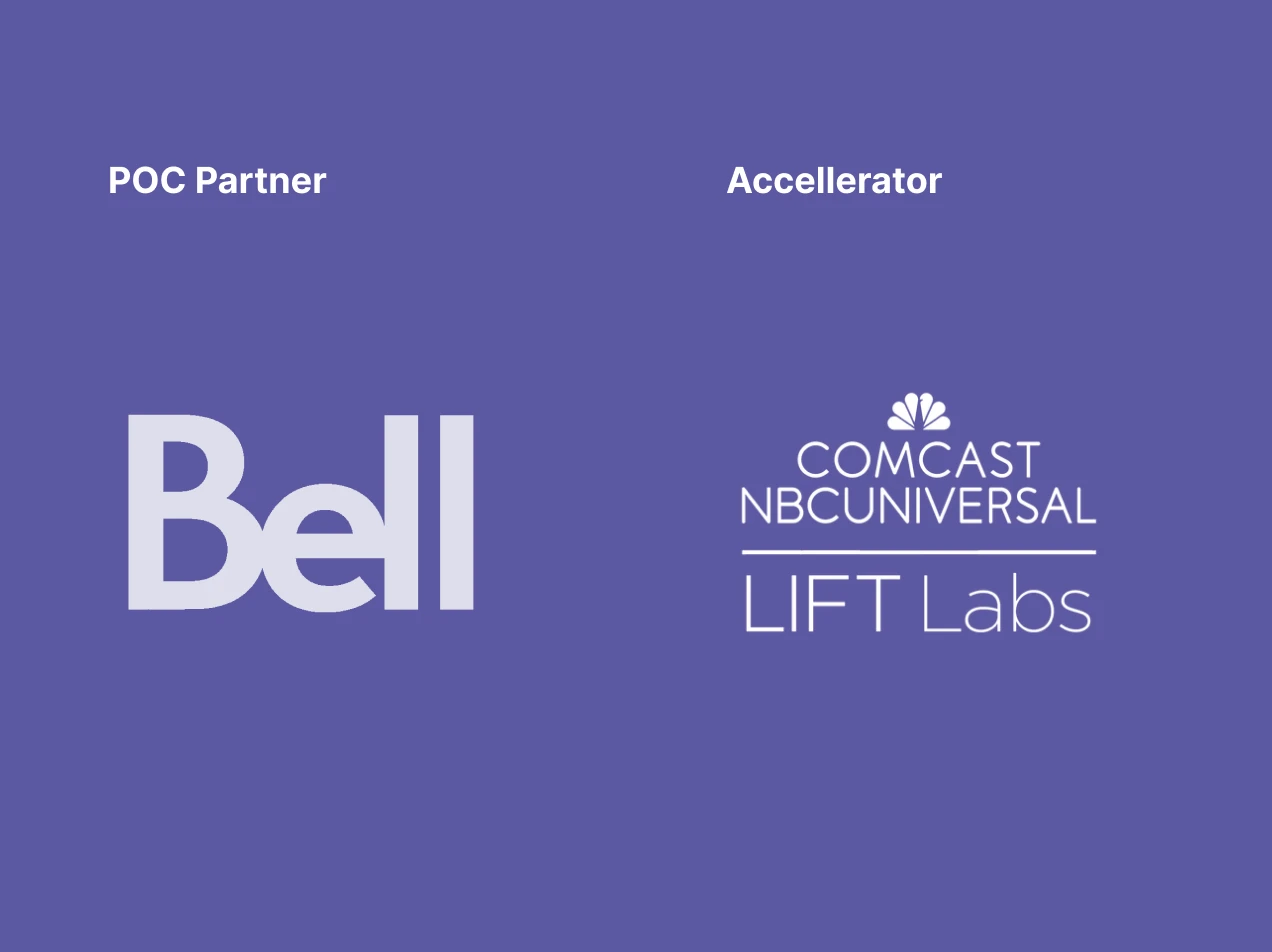 Bell (POC Partner) and Comcast NBCUniversal LIFT Labs (Accelerator) logos