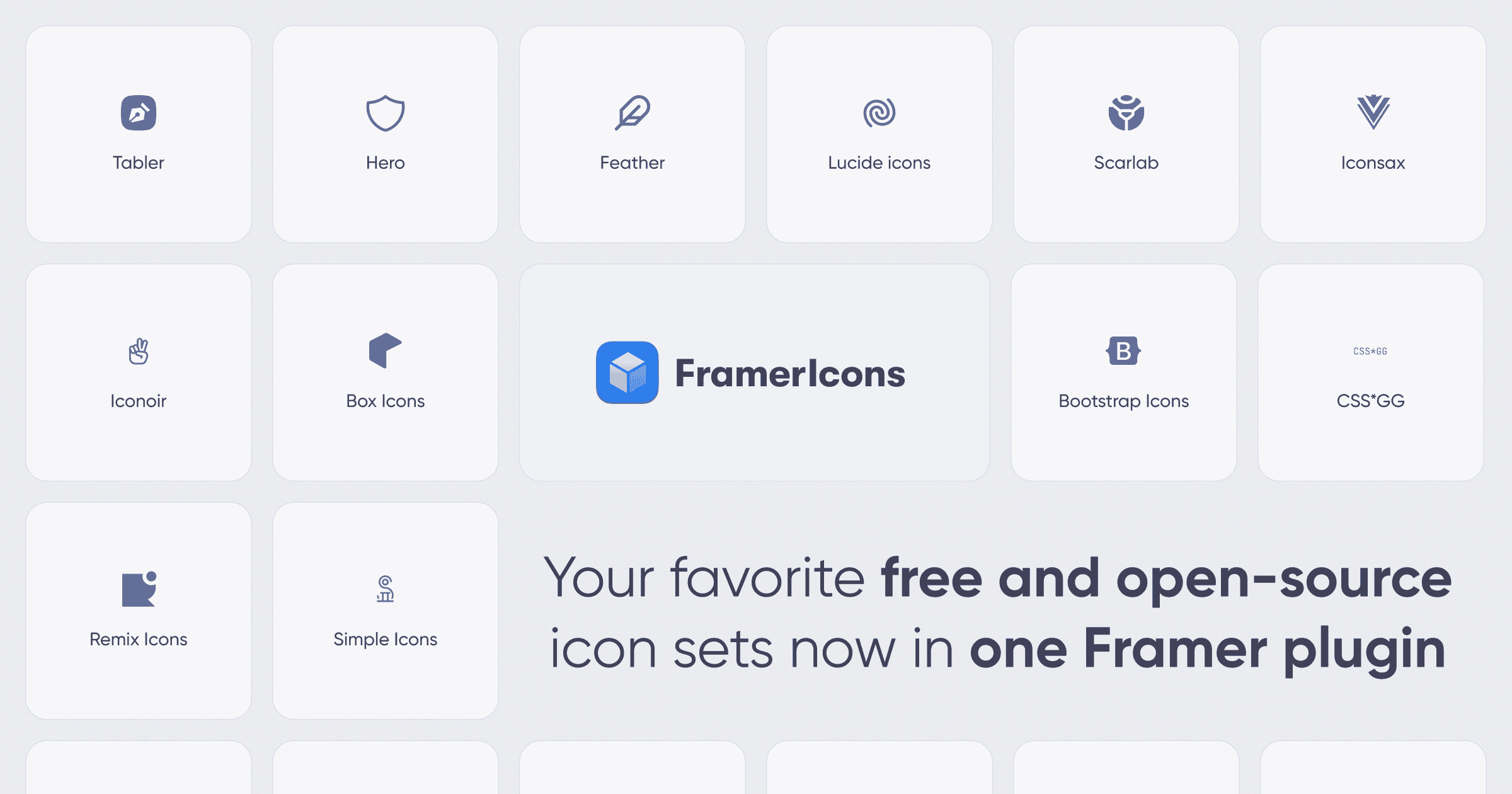 FramerIcons. Your Favorite icon sets in one Framer plugin