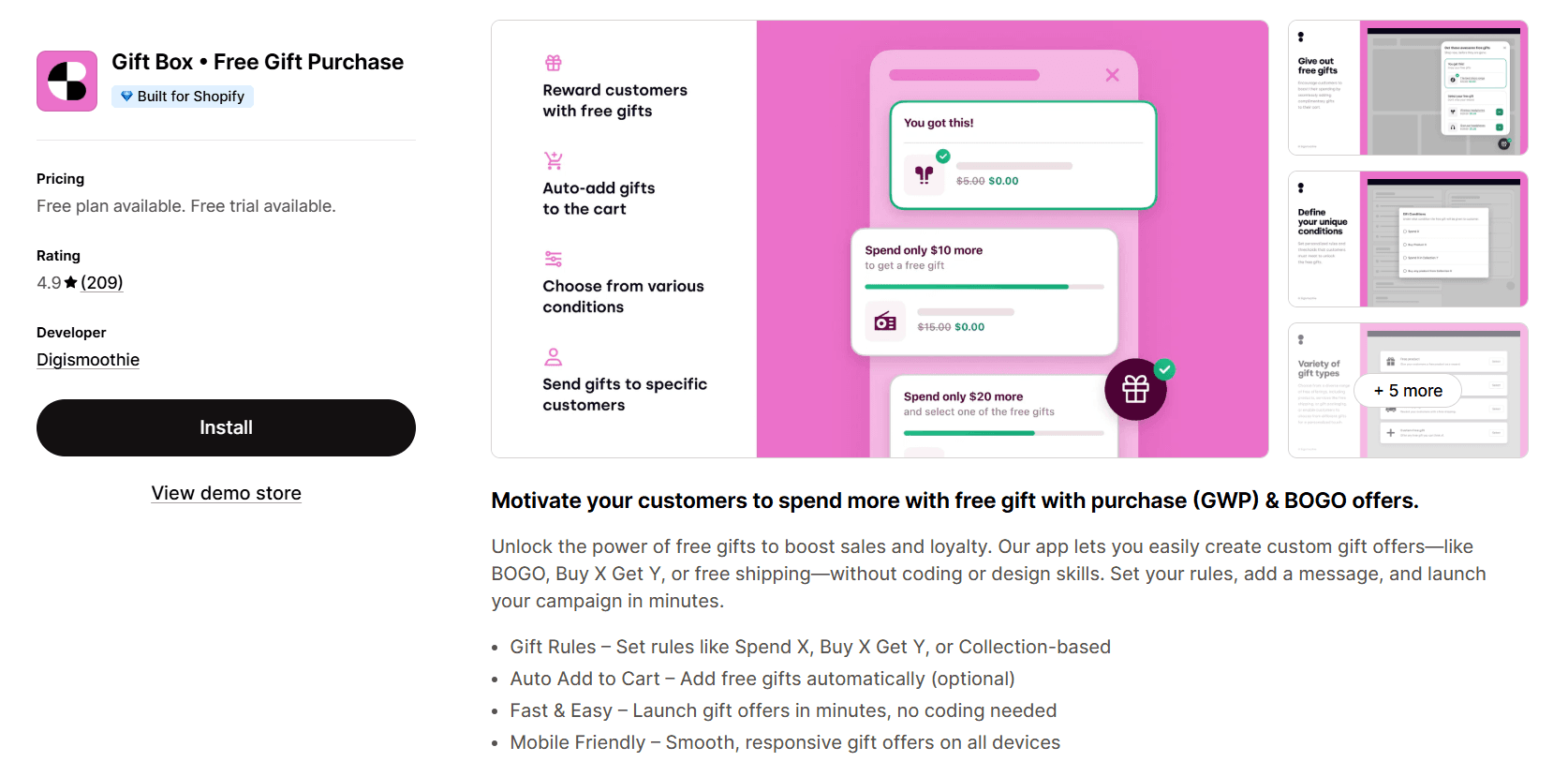 Gift Box • Free Gift Purchase on the Shopify App Store