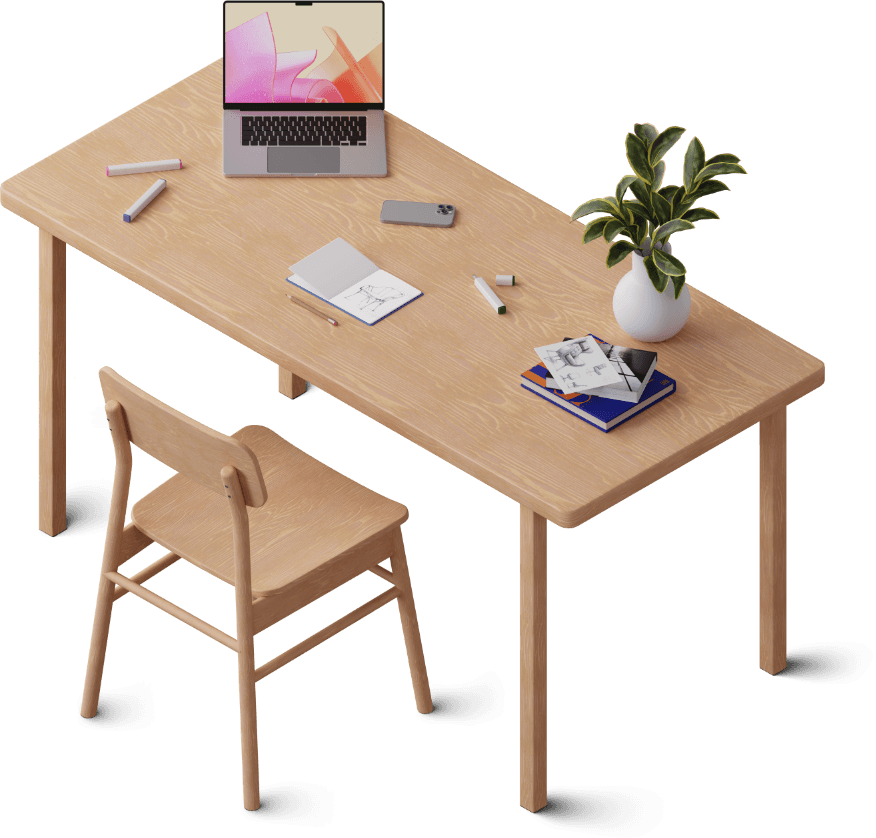 Bureau organisé et minimaliste adapté à la rédaction web freelance