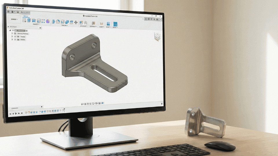 3d design of mechanical part in fusion 360