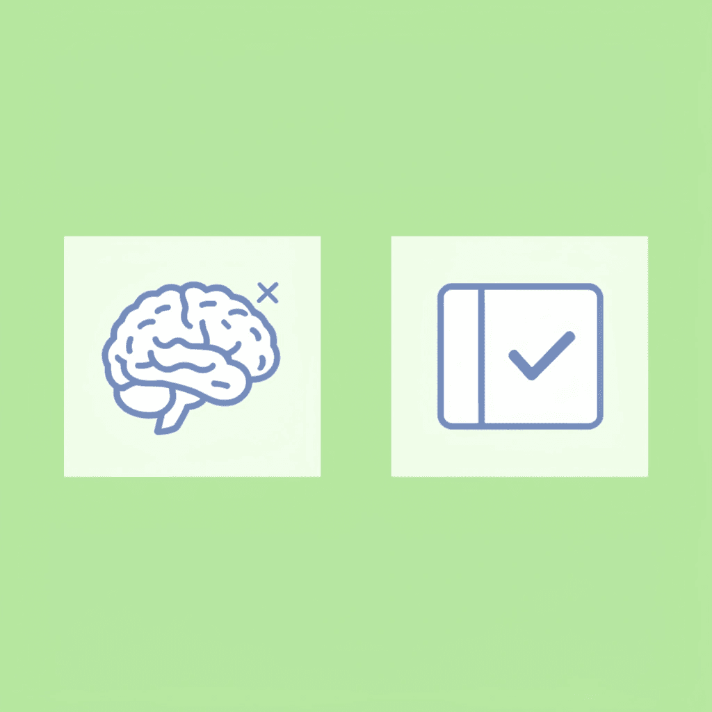 Before and after comparison showing passive study methods leading to minimal results versus active recall techniques delivering measurable improvements