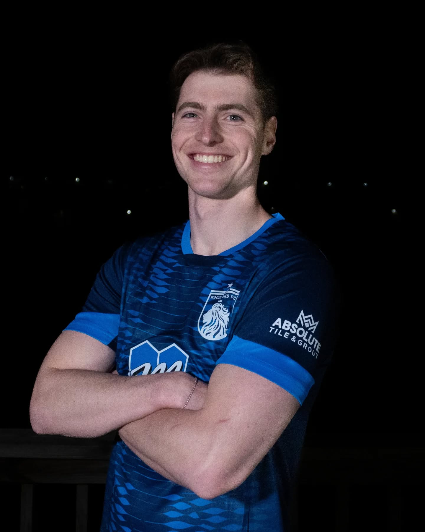 Player standing for camera.